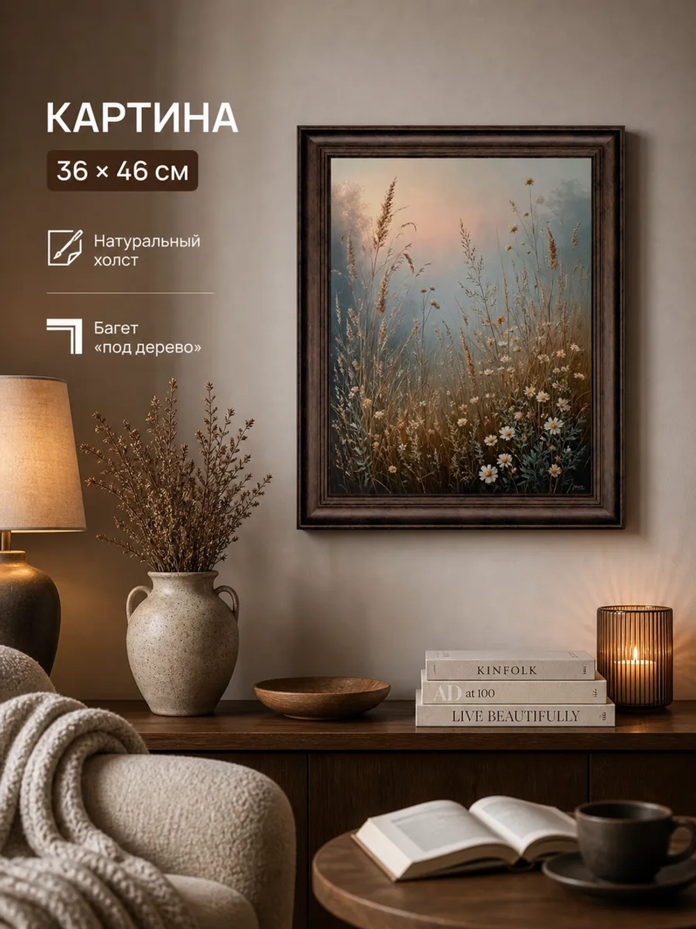 Картина на стену для интерьера 36х46 см