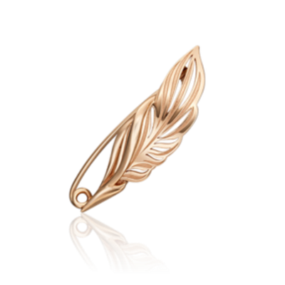 Брошь «Перо» из красного золота Артикул: 04-0224-00-000-1110-42