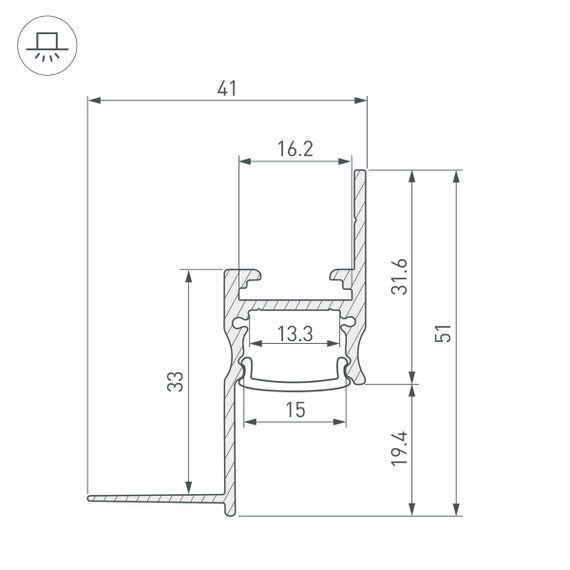 Профиль встраиваемый Arlight Arh-Сeil-S14-Shadow-3000 White 045554