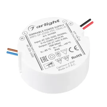 Блок питания 15W 21-42V 350mA IP65 ARPJ-SP-42350-PFC-TRIAC-R 047589 Arlight