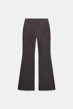 ZARA БРЮКИ FLARE, КОРИЧНЕВЫЙ МЕЛАНЖ