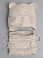 Шапка и снуд вязаная демисезонная для детей