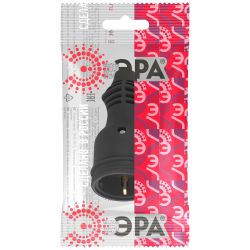 Розетка ЭРА RX11-B-IP44 каучуковая c заземлением 16А IP44 прямая черная