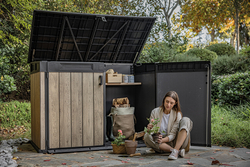 Уличный ящик пластиковый Keter Horizontal Narrow ashwood 2020 л