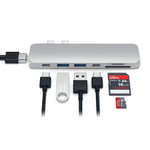 USB-Хаб Satechi Pro (USB-C) (ST-CMBP) Подключение: два коннектора USB-C. Порты: Thunderbolt 3, USB-C, 2 USB-A 3.2 Gen 1, microSD, SD, HDMI (до 4K 60 Гц)