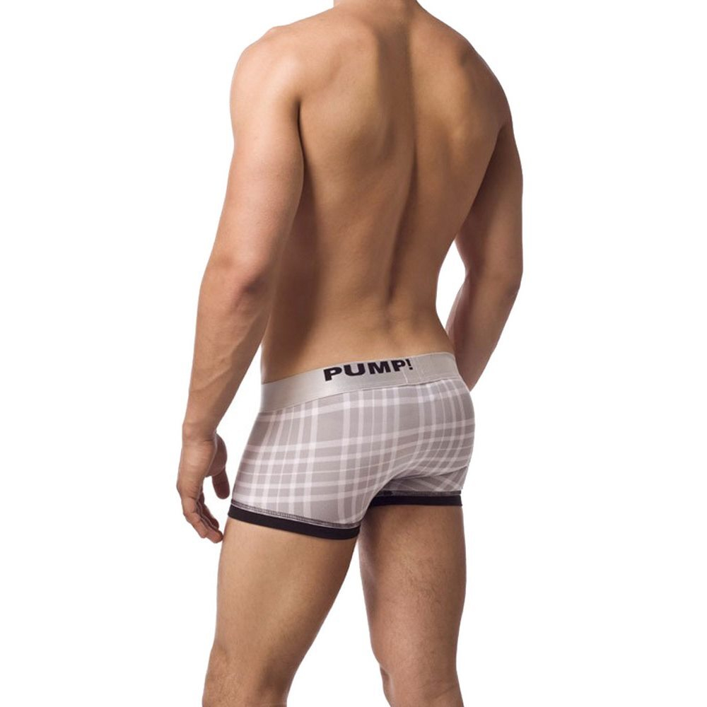 Мужские трусы боксеры серые в клетку PUMP! Tartan Grey