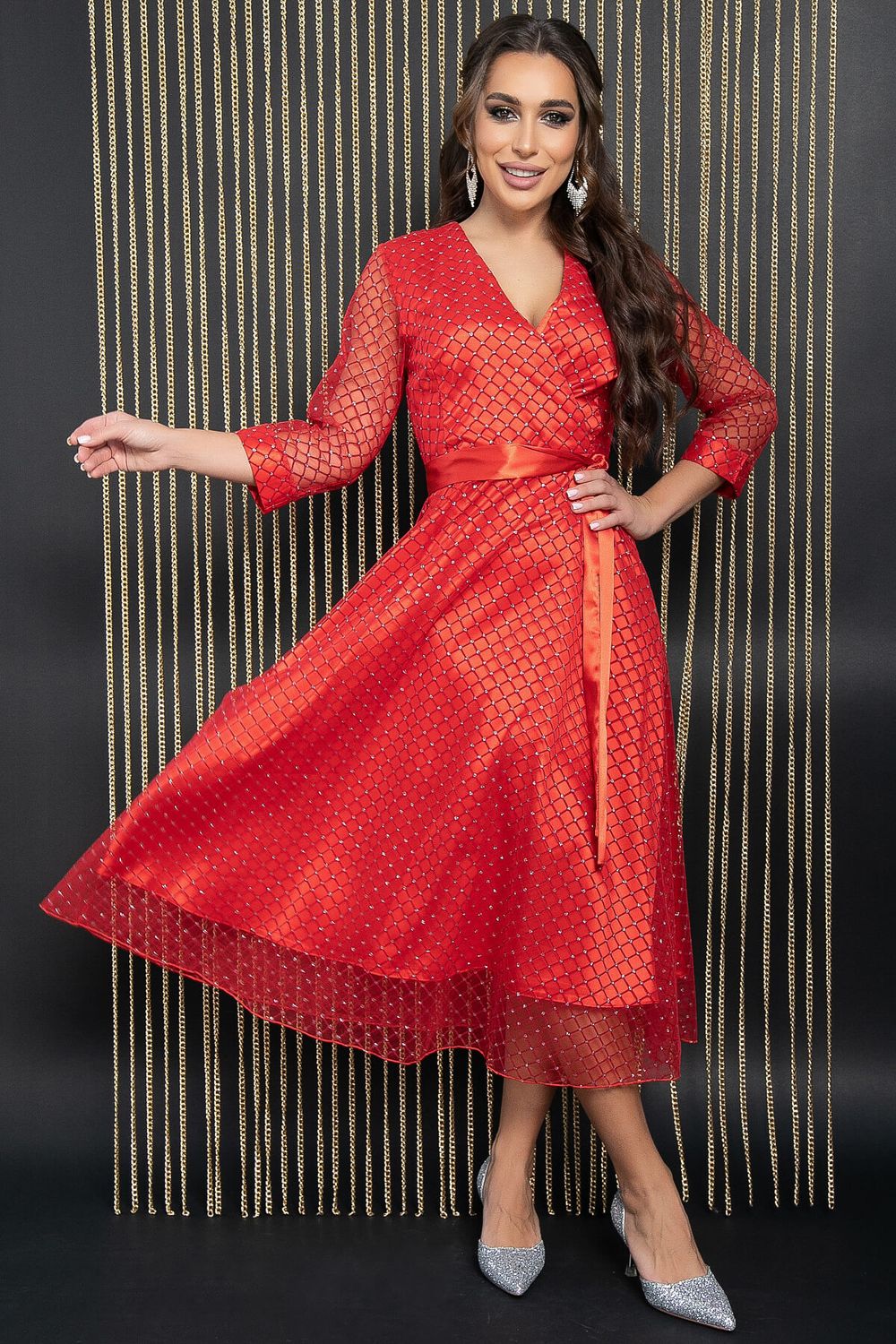 Платье праздничное Северное сияние (красное) П14398-5М LT Collection