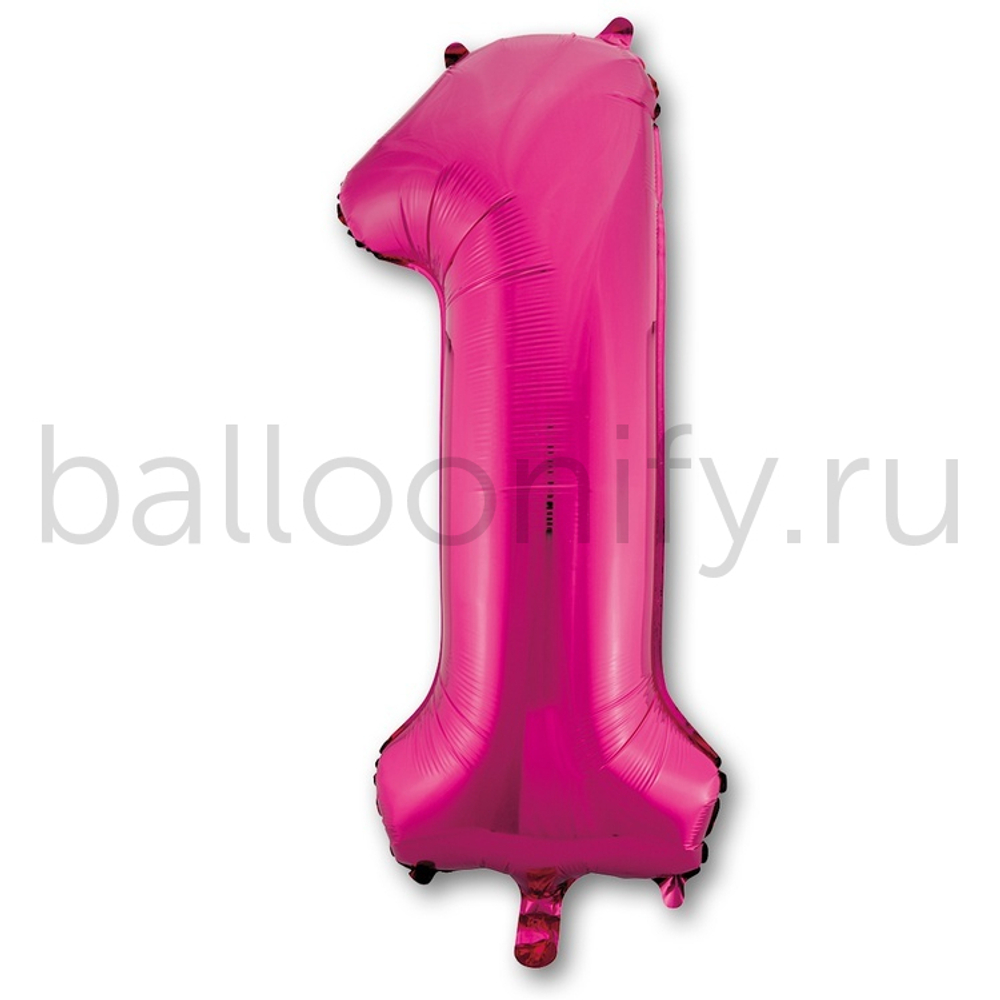 Шар ЦИФРА 1 Fuchsia 40" 102 см