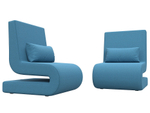 Кресло Волна (2 шт.), Амур 10 голубой, Рогожка, 125633