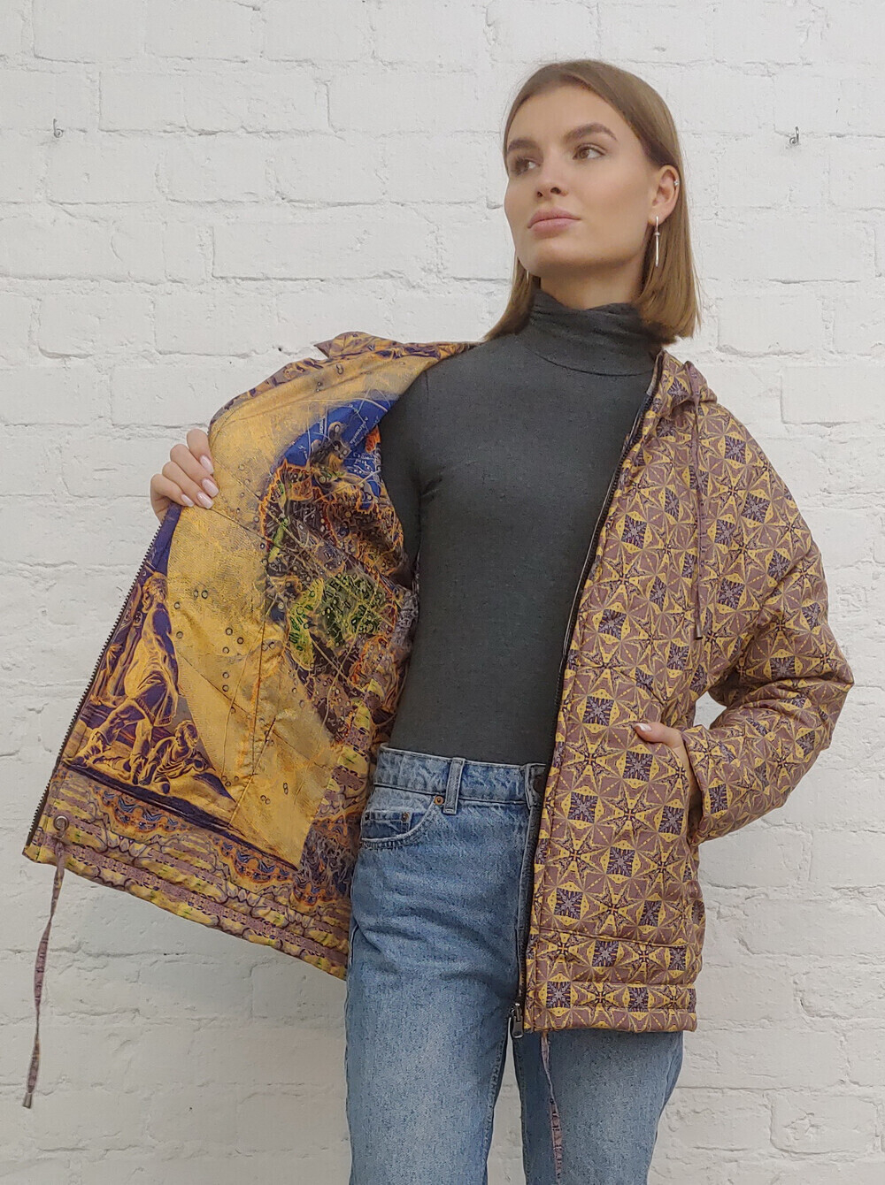 Двусторонняя куртка "Зодиак", по мотивам средневековой карты звездного неба