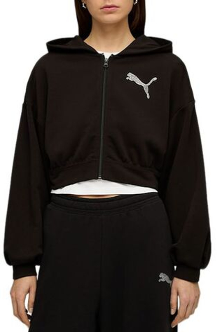 Толстовка женская PUMA ESSENTIALS GRAPHIC Bedazzled FZ Hoodie TR
