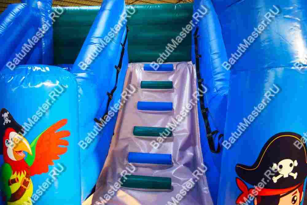 Надувной коммерческий батут-горка "Морской бой", 6*3,3*5 м.