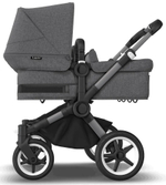 Коляска для двойни Bugaboo Donkey 5 Twin шасси Graphite Grey Melange/Grey Melange