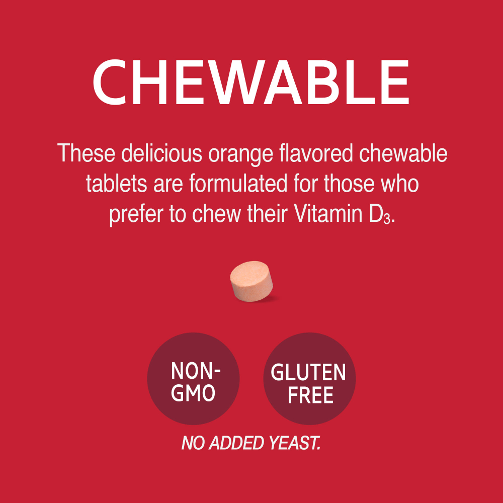 21st Century, витамин D3, апельсин, 10 мкг (400 МЕ), 110 жевательных таблеток