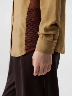 Рубашка со вставками из сетки OLA OLA