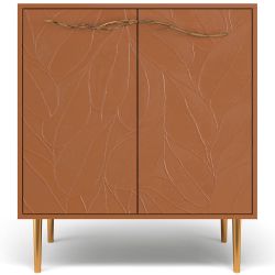 Комод Арт Колор leaves Стайл Голд с 2 полками Томленый оранжевый
