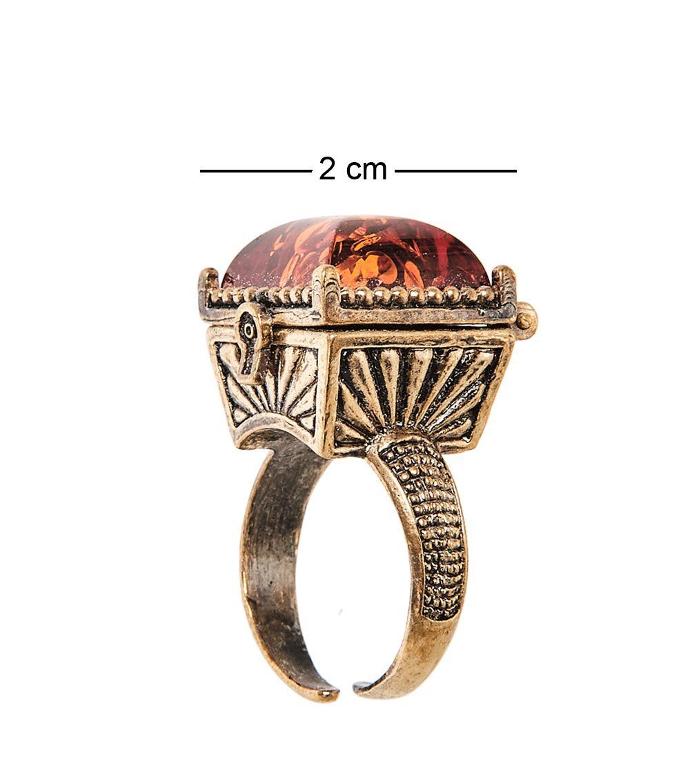 AM-2519 Кольцо «Шкатулка» (латунь, янтарь)