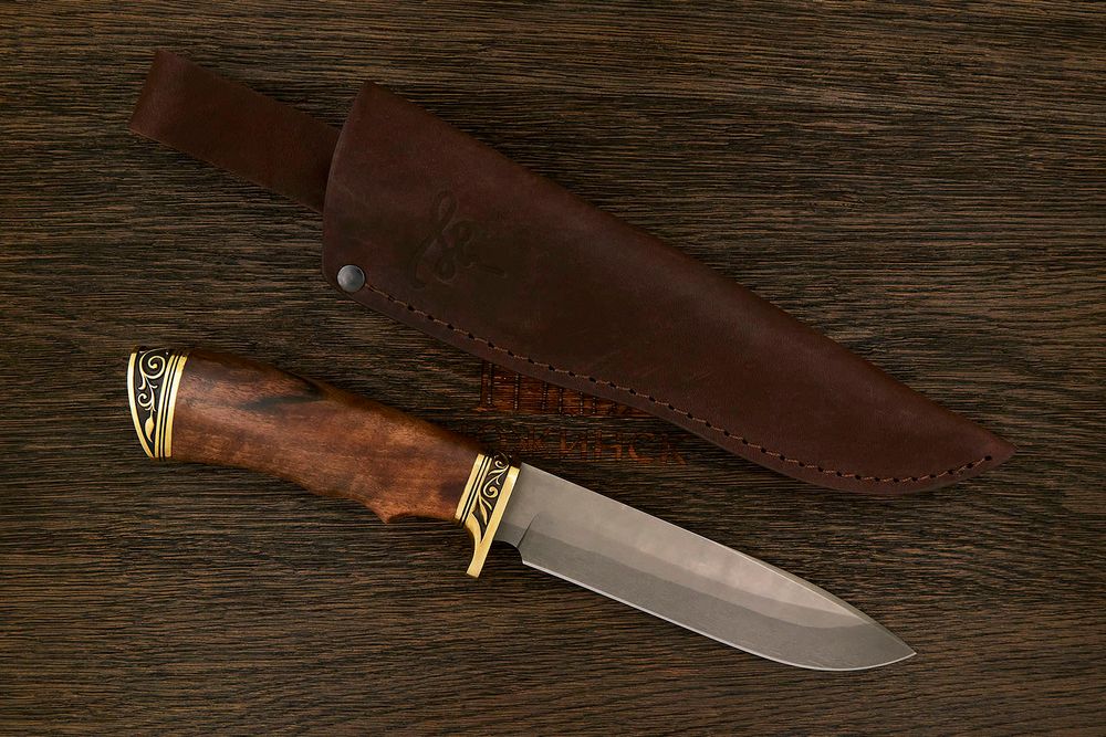 Разделочный нож Игоря Пампуха Модель 083, клинок 145мм, булат легированный, рукоять орех