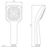 Лейка MELODIA квадрат 1 функция, 80х80мм, хром/серый MKP20436
