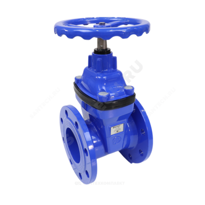 Задвижка чугун 30ч39р 1010W аналог МЗВ обрезиненный клин EPDM с гайкой и направляющими клина Ду 125 Ру10/16 фл Benarmo