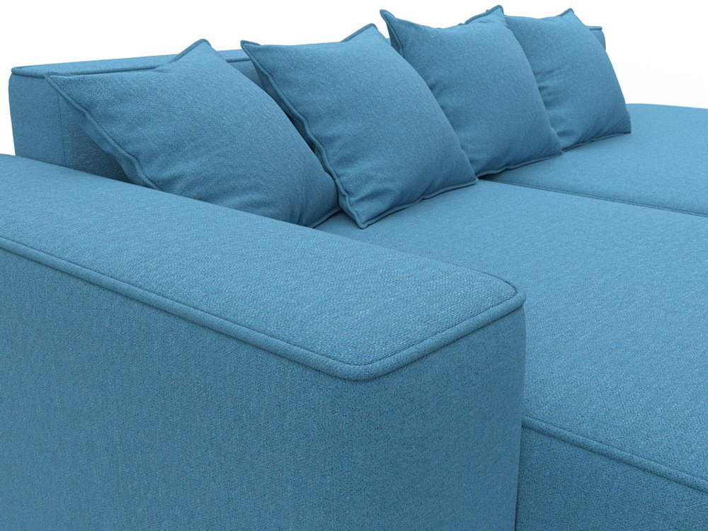 Диван угловой Лига-065 угол левый РОГОЖКА Амур 10 голубой