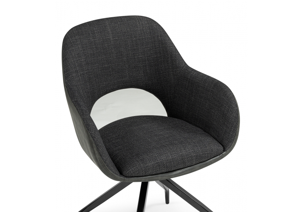 Стул на металлокаркасе Woodville Memfis graphite, black, ножки черные