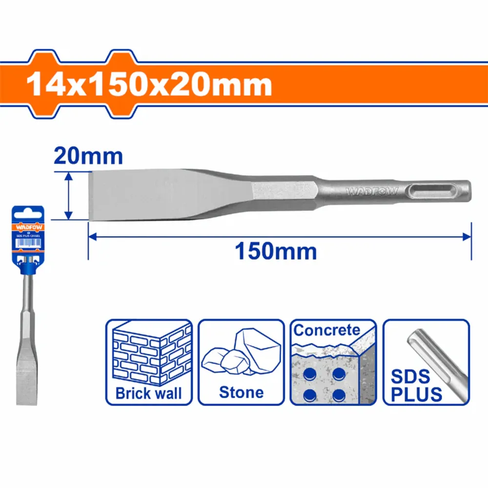Зубило плоское SDS-Plus WADFOW WGZ21501 14х150х20 мм