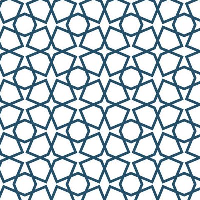 Марокканский геометрический бело-синий орнамент