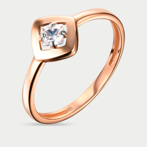 Кольцо для женщин из розового золота 585 пробы с фианитами (арт. 018291-1102)