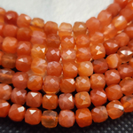 Сердолик (карнеол) природный, сочный цвет, огранка, бусина куб, 5мм