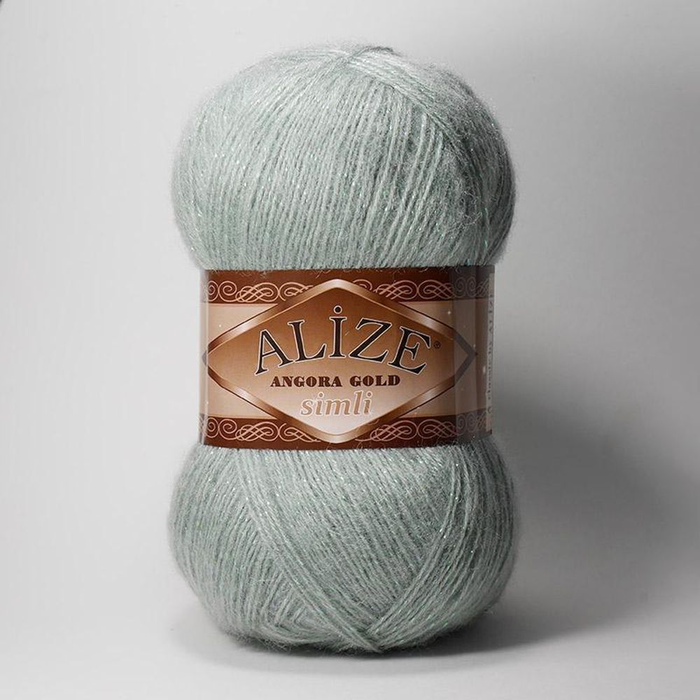 ALIZE &quot;Angora Gold Simli&quot;, 10% мохер, 10% шерсть, 5% металлик - 75% Акрил, 100 гр, 550 м, 515 миндаль