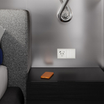 Накладка для розетки с заземлением и защитными шторками, с USB A+C, S70 (хлопок)