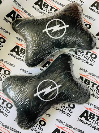 Подушки на подголовник КОЖА-Эко пара черный ОПЕЛЬ/OPEL