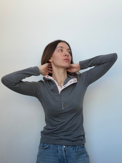 Лонг со стойкой серый шерстяной