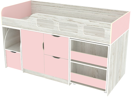 Кровать-чердак КарИВи Астра 8 Винтерберг Розовый