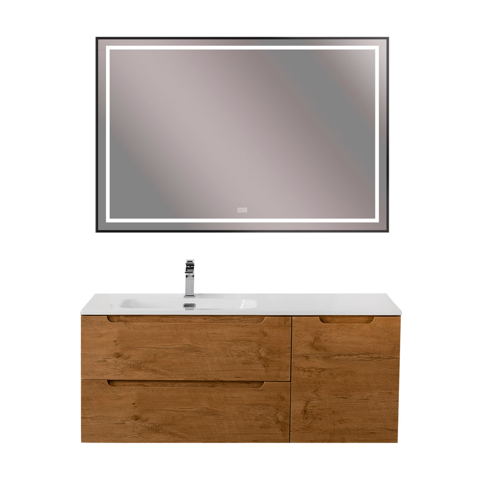 Подвесная тумба с раковиной BelBagno ETNA 120 Rovere Nature левая, ETNA-1200-2C-1A-SO-RN-L + BB1200ETL-L