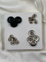 Установочные кнопки черные/комплект с кнопками и шляпкой 15 мм