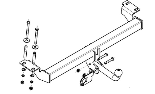 Фаркоп AvtoS для CHERY TIGGO (2006-2013) с универсальной электрикой и сертификатом в комплекте, арт.(TY 16+electr)
