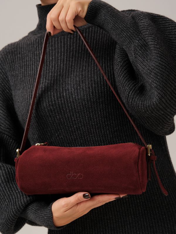 Замшевая сумка DBR 31343 красное вино