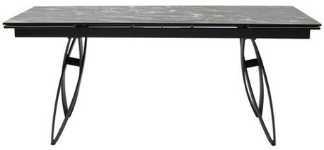 Стол PALERMO 180 TL-128 Испанская керамика черный контрастный мрамор / черный каркас М-City