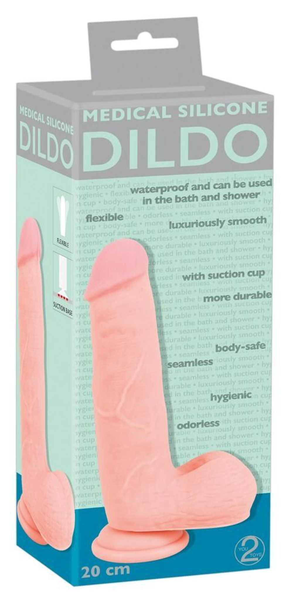 Фаллоимитатор Medical Silicone Dildo - 20 см. (Цвет: телесный)