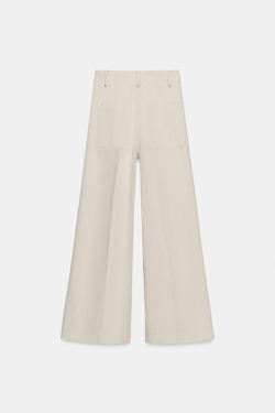 ZARA ДЖИНСЫ WIDE LEG С ВЫСОКОЙ ПОСАДКОЙ — ZW COLLECTION, ПЕСОЧНЫЙ