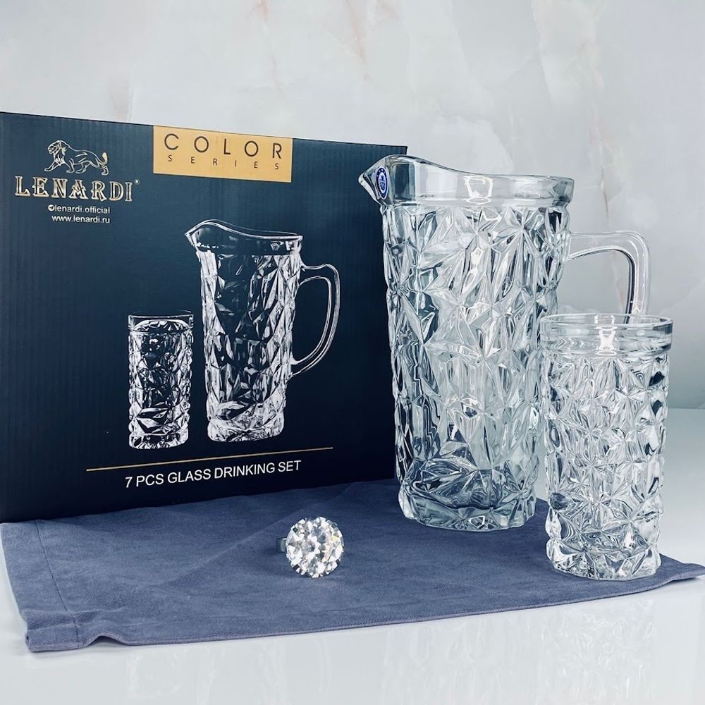 Lenardi 588-570 Набор графин 1000мл и 6 стаканов 300мл в под.уп.(х4)Стекло