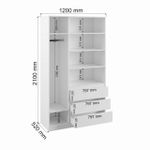 МС Мадера Шкаф ШМ 1200 1200х2100х500 (корпус лдсп дуб крафт золотой, фасады лдсп белый)