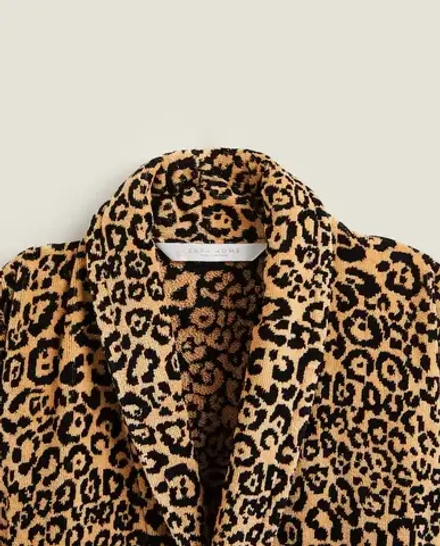 ZARA HOME ЛЕОПАРДОВЫЙ ЖАККАРДОВЫЙ ХАЛАТ, ЛЕОПАРДОВЫЙ