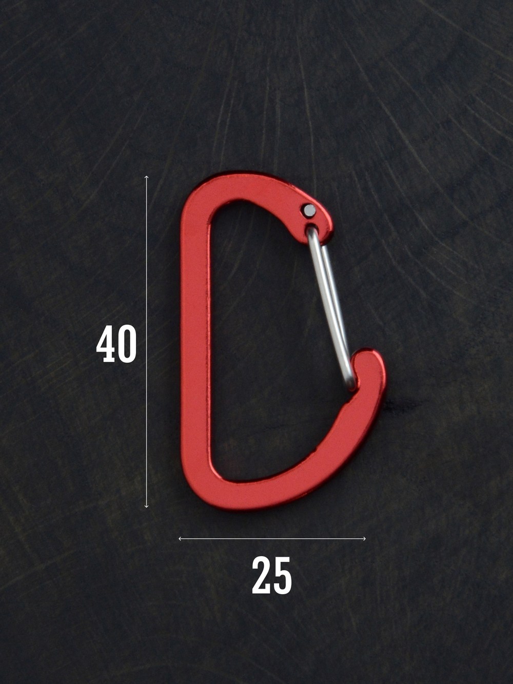 В АССОРТИМЕНТЕ 5 карабинов вспомогательных до 8 кг алюминий 40х25 мм