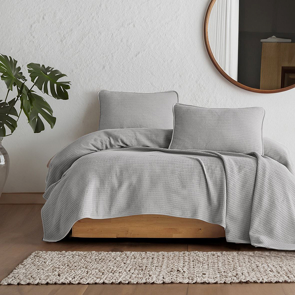 Плед-покрывало из хлопка Nepal, цвет Серый