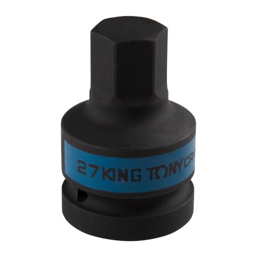 KING TONY (801527M) Насадка (бита) ударная торцевая 1", HEX, 27 мм, L = 80 мм