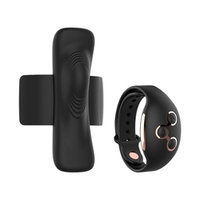 Чёрный вибромассажёр в трусики 9,6см с часами-пультом ДУ Anne's Desire Panty Pleasure Watchme Technology Black