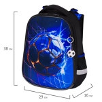 Ранец BRAUBERG PREMIUM, 2 отделения, с брелоком, "Score goal", 3D-панель, 38х29х16 см, 273102